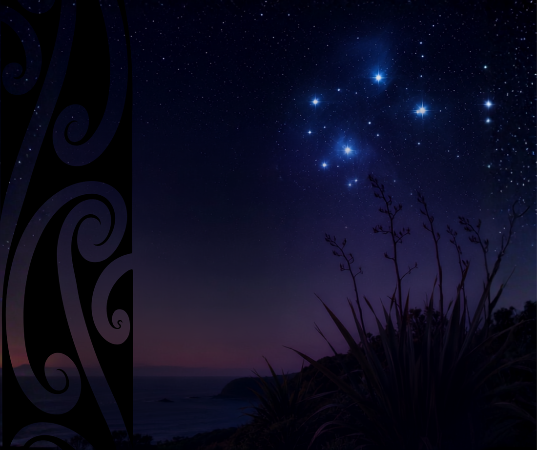 Picture of the Matariki stars in the night sky.